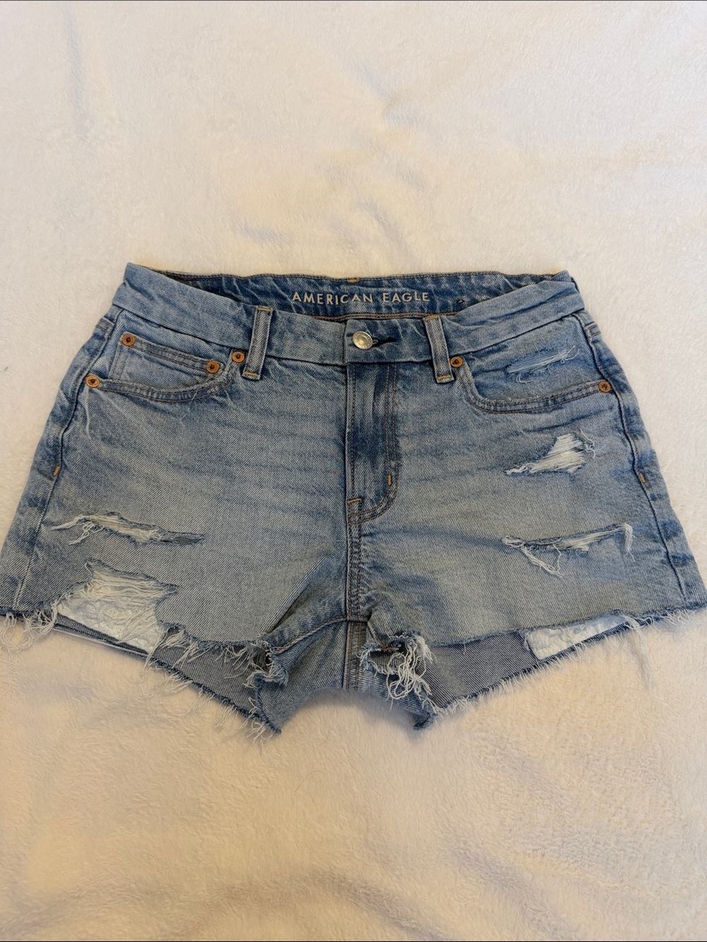 American Eagle Outfitters Light Wash Ripped Jean Shorts
